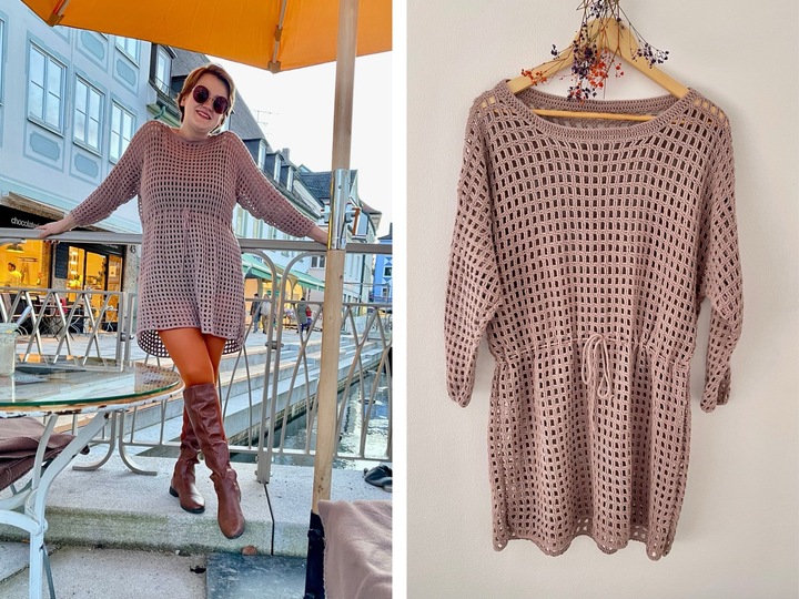 Crochet Pattern: Miriam Mesh Dress, All sizes XS-5XL