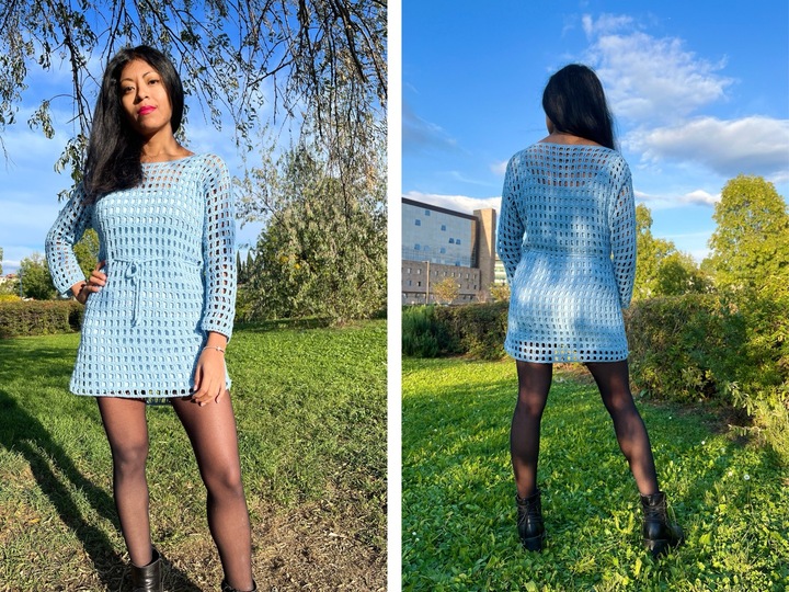 Häkelanleitung: Kleid "Miriam" (Mesh-Dress), Alle Größen XS-5XL