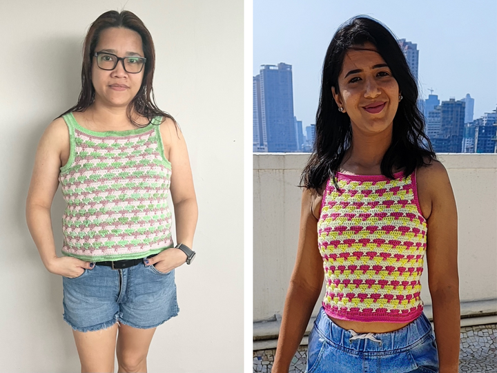 Häkelanleitung: Tanktop Top Marina, Alle Größen XS-5XL