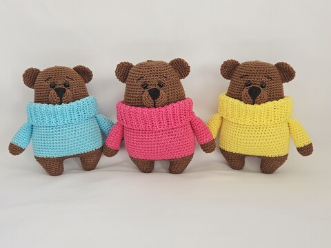 Häkelanleitung Bärchen mit Pulli