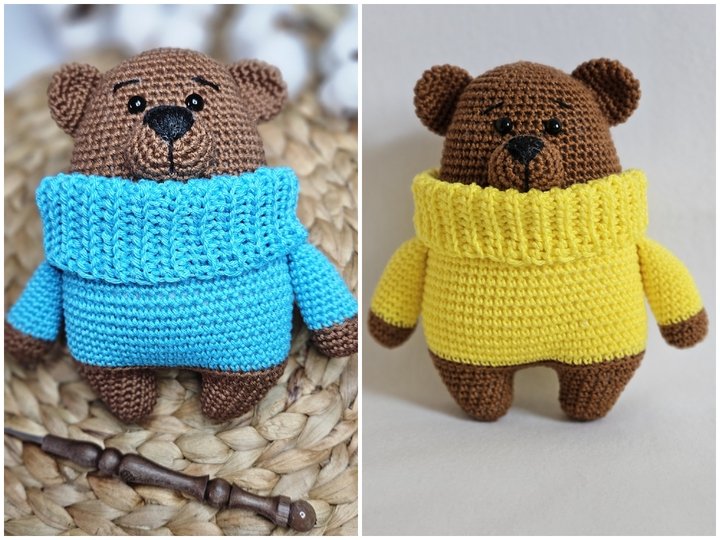Häkelanleitung Bärchen mit Pulli