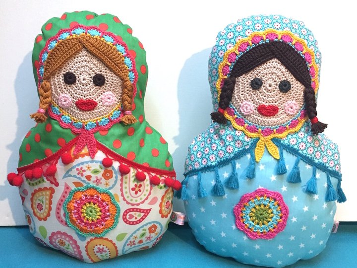 Russian Doll Matryoshka Crochet Pattern and Sewing Tutorial, Decor Pillow