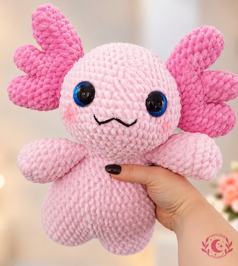 Lotti – der flauschige Axolotl | Häkelanleitung PDF
