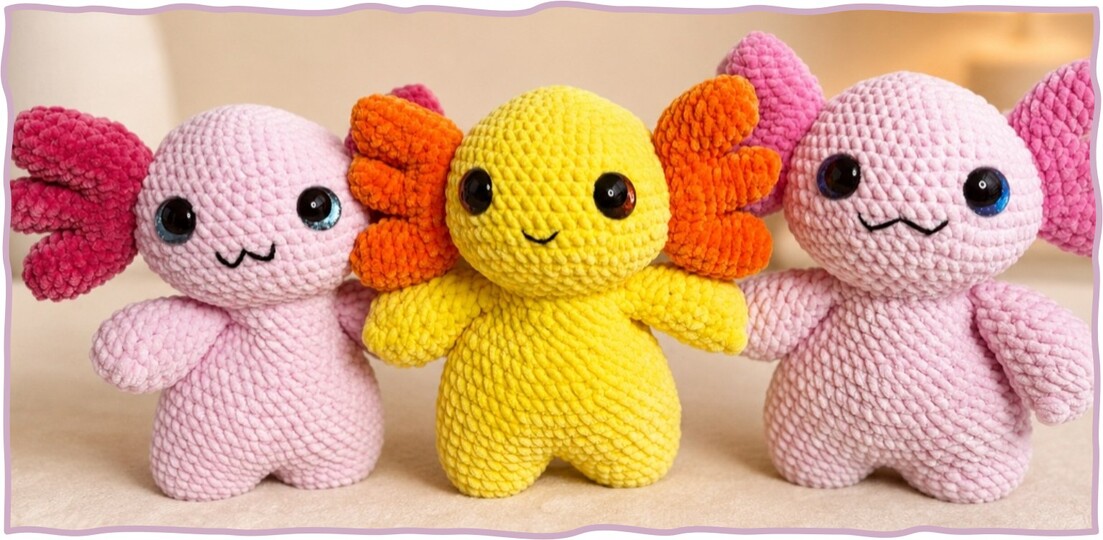 Lotti – the Fluffy Axolotl | Amigurumi Crochet Pattern PDF