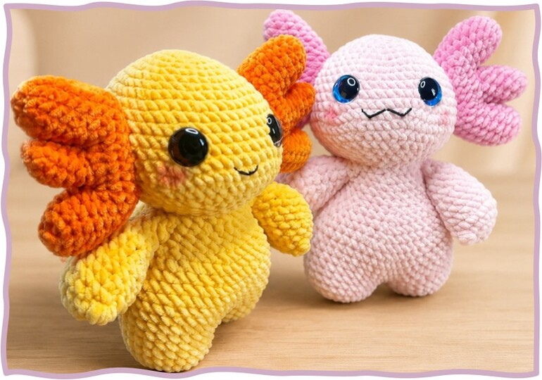 Lotti – the Fluffy Axolotl | Amigurumi Crochet Pattern PDF