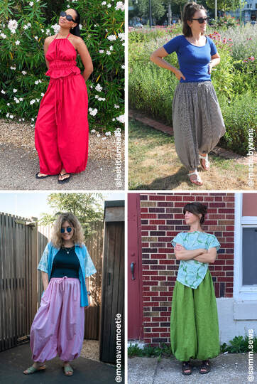 Balloon Pants PDF Sewing Pattern Ladies Wide Pants with Elastic Waistband