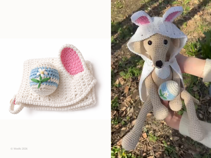 Easter Crochet Pattern for Atis – Bunny Cape, Ears and Egg PDF