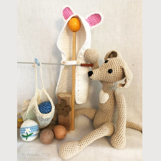 Easter Crochet Pattern for Atis – Bunny Cape, Ears and Egg PDF
