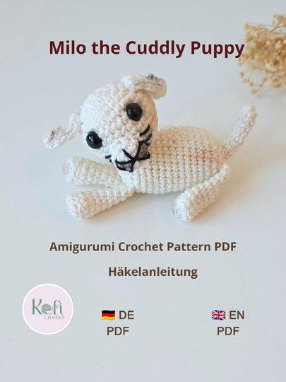 Milo Häkelwelpe PDF – Amigurumi Hund Anleitung (DE/EN)