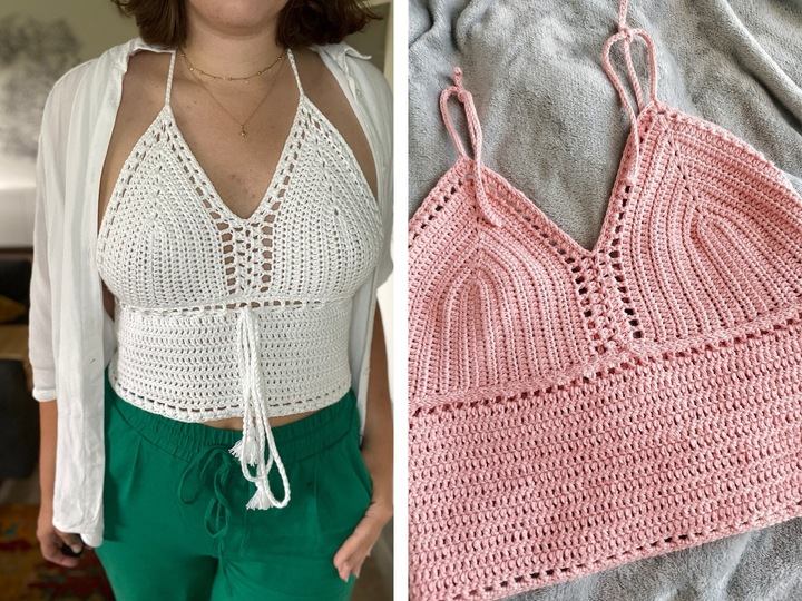 Crochet pattern incl. video tutorial: Summer top "Kira", made-to-measure