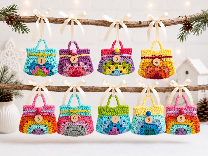 Crochet Pattern Mini Handbag, Keychain, Bag Charm, Advent Calendar DIY Idea