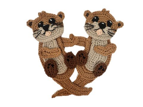 Otter doulbe crochet applique