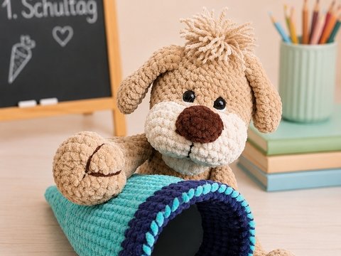 Häkelanleitung für meinen "Zuckertüten Hund Schnuffel"