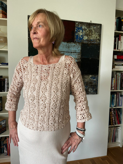 Häkelanleitung Boho Shirt Kurzarm/Langarm mit Trompetenärmeln alle Größen