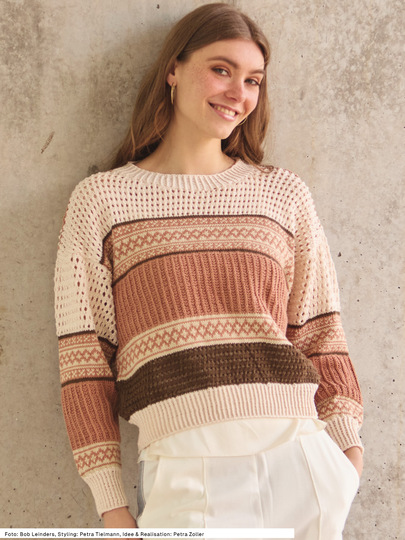 Pulli mit Musterstreifen