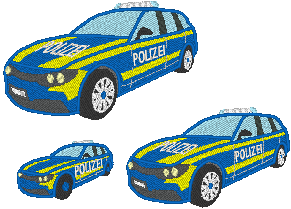 Stickdatei - Polizeiauto gefüllt Polizei