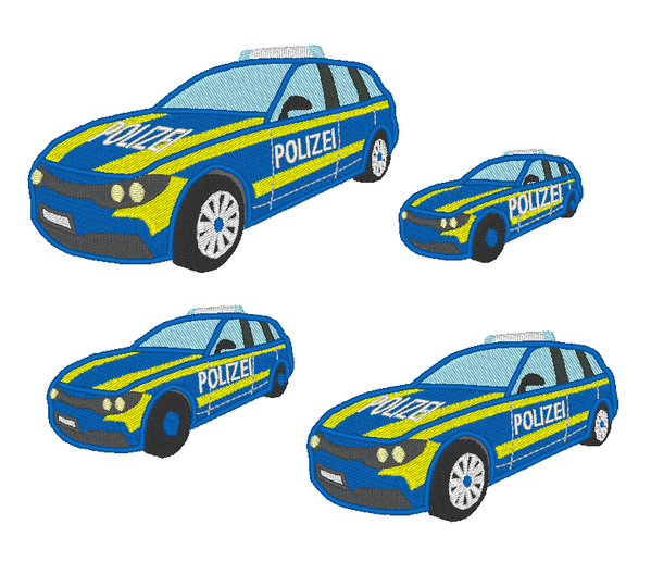 Stickdatei - Polizeiauto gefüllt Polizei