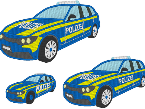 Stickdatei - Polizeiauto gefüllt Polizei