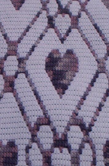 Plaid Hearts Throw - Overlay Mosaic Crochet Pattern