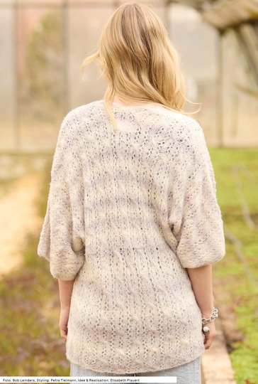 Jacke mit Loch-Zopfmuster