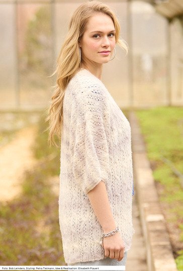 Jacke mit Loch-Zopfmuster
