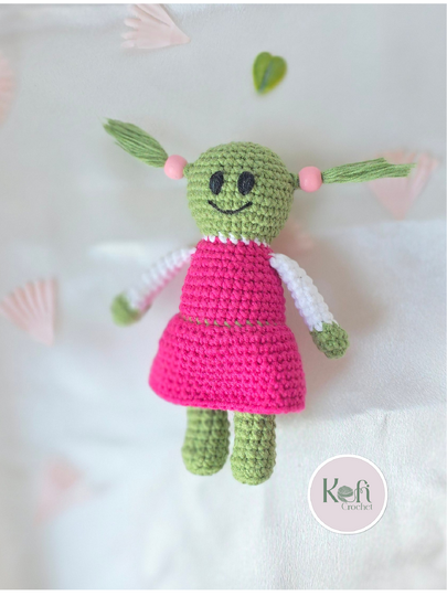 Grünes Amigurumi Püppchen Häkelanleitung (PDF)
