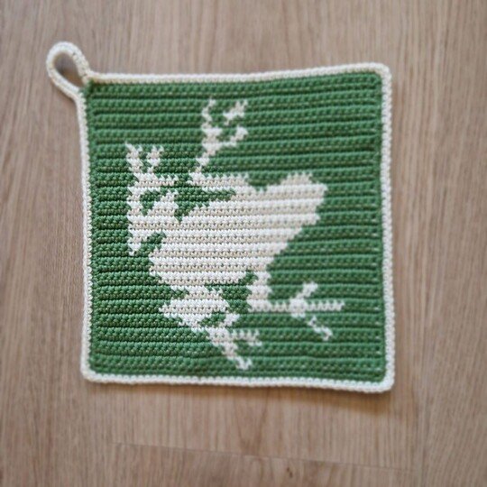 Häkelanleitung Topflappen "Frosch"