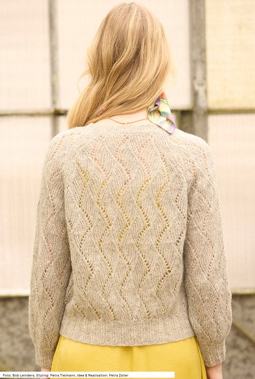 Raglan-Jacke im Ajourmuster
