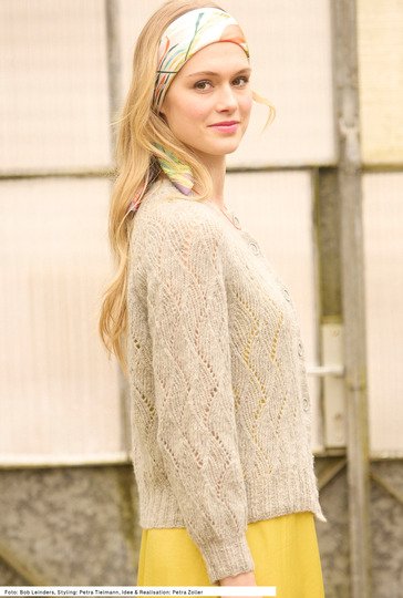 Raglan-Jacke im Ajourmuster