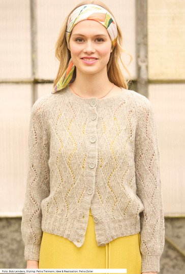 Raglan-Jacke im Ajourmuster