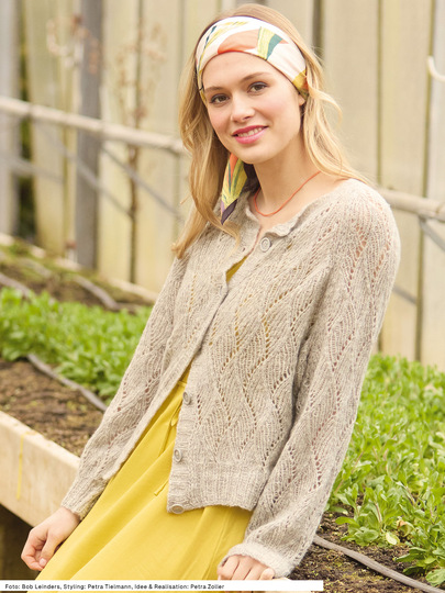 Raglan-Jacke im Ajourmuster