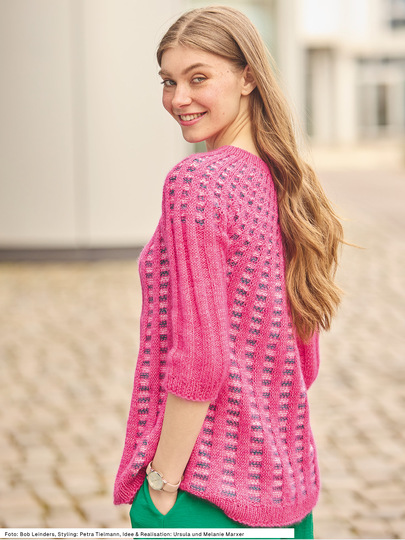 Long-Pulli in Längsrippen-Streifen