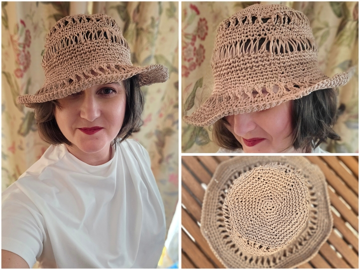 Häkelanleitung Sommerhut „Sunset“ – luftiger Sonnenhut aus Raffia &