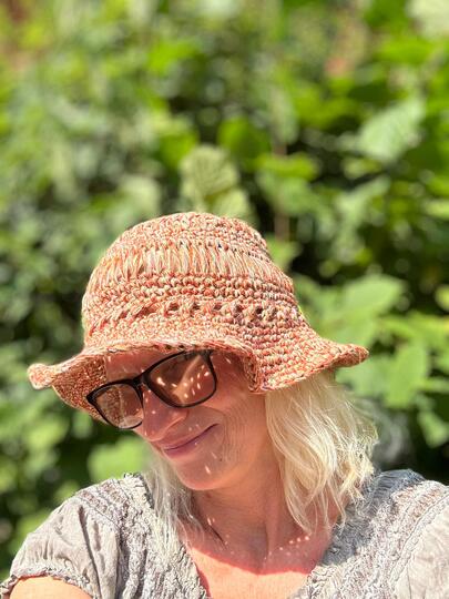 Häkelanleitung Sommerhut "Sun-Set" – Raffia & Baumwolle
