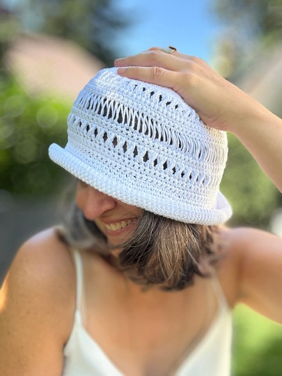 Häkelanleitung Sommerhut „Sunset“ – luftiger Sonnenhut aus Raffia &
