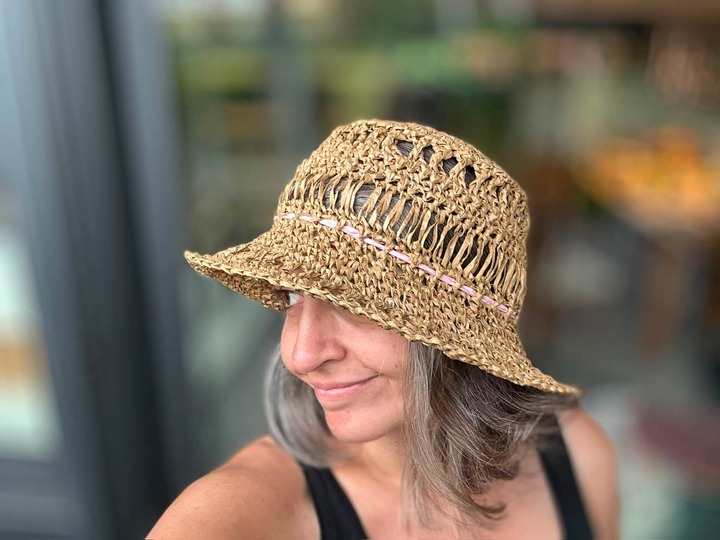Häkelanleitung Sommerhut „Sunset“ – luftiger Sonnenhut aus Raffia &
