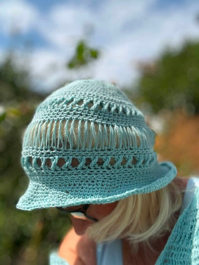 Häkelanleitung Sommerhut „Sunset“ – luftiger Sonnenhut aus Raffia &