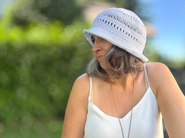 Häkelanleitung Sommerhut „Sunset“ – luftiger Sonnenhut aus Raffia &