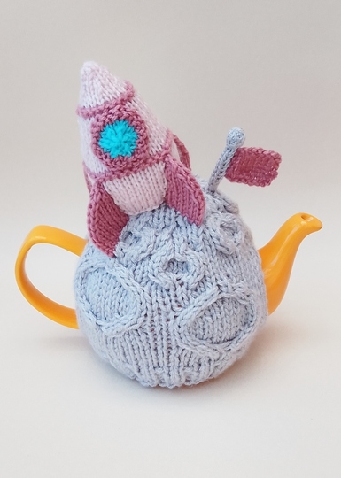 TeaCosyFolk's Cosmic Cuppa Woman on the Moon Tea Cosy and Knitting Pattern