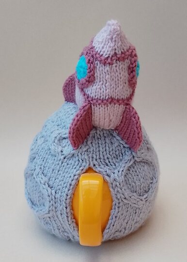TeaCosyFolk's Cosmic Cuppa Woman on the Moon Tea Cosy and Knitting Pattern