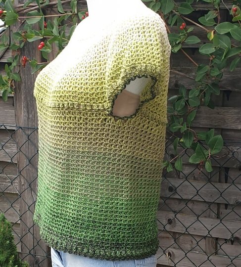 Häkelanleitung: Popcorn Pearl - Das edle V-Spiral-Shirt Boxy Style XS-XXL
