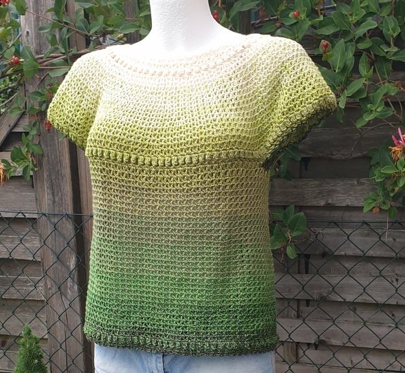 Häkelanleitung: Popcorn Pearl - Das edle V-Spiral-Shirt Boxy Style XS-XXL