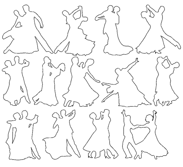 Stickdatei  - Tänzer klassisch Tanzpaar tanzen Tanz Dancing Linie