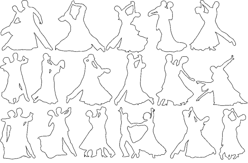 Stickdatei  - Tänzer klassisch Tanzpaar tanzen Tanz Dancing Linie