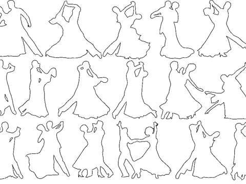 Stickdatei  - Tänzer klassisch Tanzpaar tanzen Tanz Dancing Linie