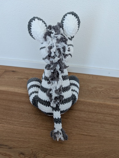 Sitting Zebra Crochet Pattern PDF English and German