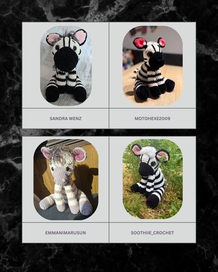 Sitting Zebra Crochet Pattern PDF English and German