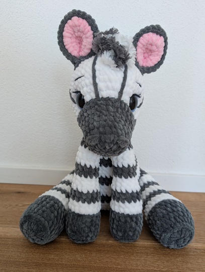 Sitting Zebra Crochet Pattern PDF English and German