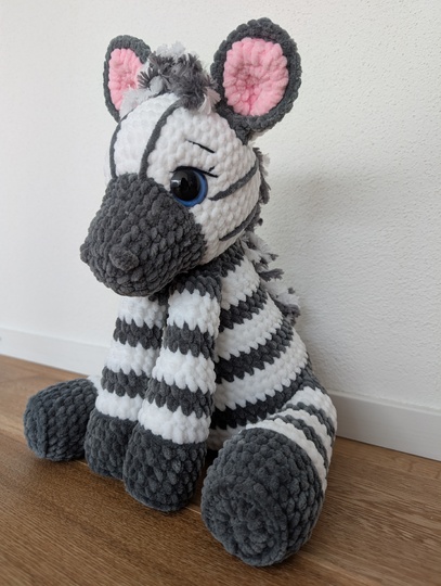 Sitting Zebra Crochet Pattern PDF English and German