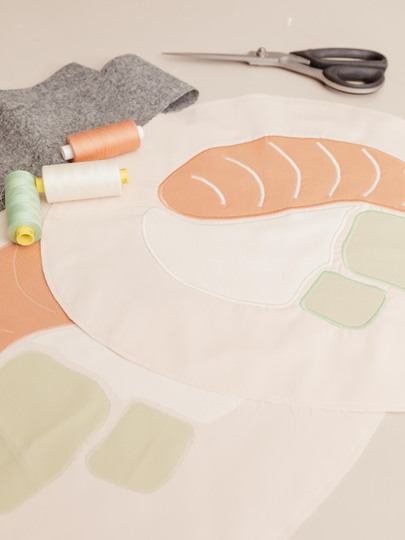Sushi pillow sewing pattern - sushi-shaped decor cushion